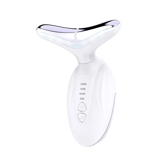 Tiktok Hot Selling EMS Face Neck Lifting Beauty Equipment 7 Color LED Facial Light Therapy Massager Instrument Wrinkle Remover